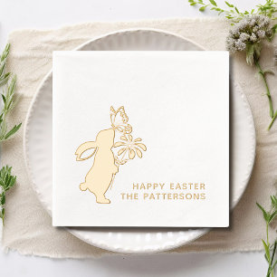 Serviettes Avec Dorure Joyeux Papillon lapin de Pâques mignon personnalis