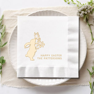 Serviettes Avec Dorure Joyeux Papillon lapin de Pâques mignon personnalis