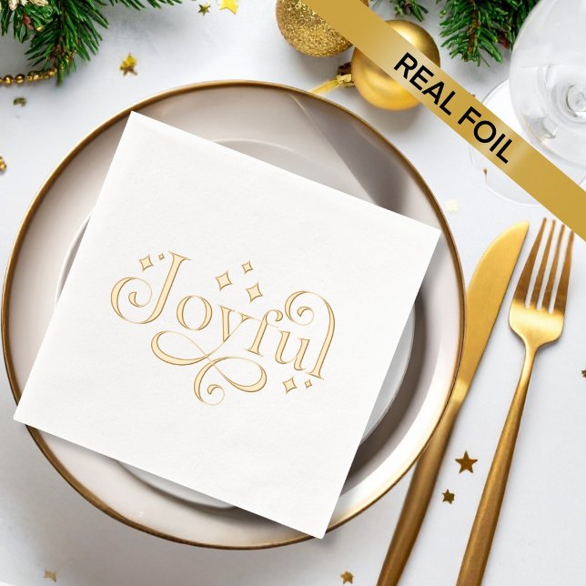 Serviettes Avec Dorure Joyeux Sparkling Foil Napkin (Créateur téléchargé)