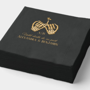 Serviettes Avec Dorure Jusqu'à ce que la mort nous sépare Skeleton mains 