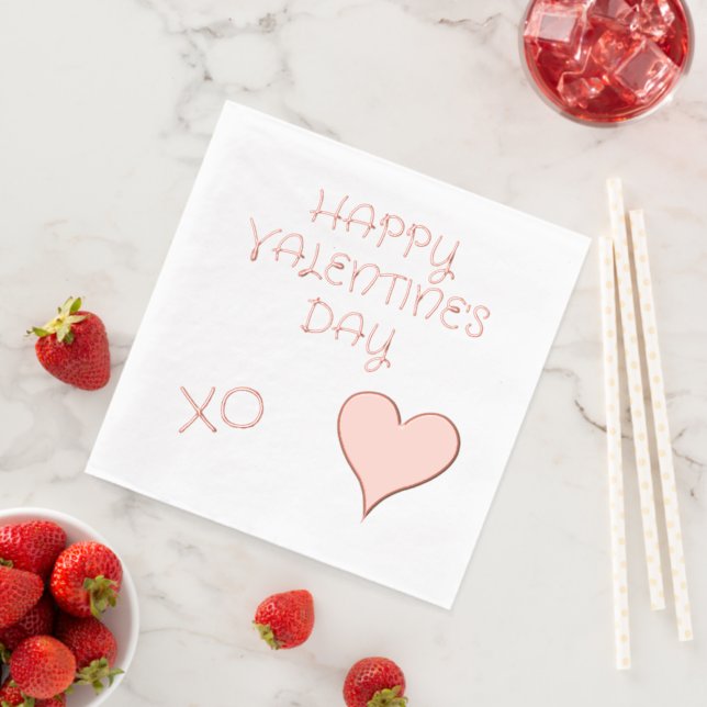 Serviettes Avec Dorure La Saint-Valentin Cœur (Insitu (Fraise))