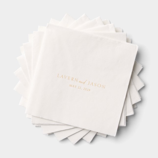 Serviettes Avec Dorure Lavern Elegant Mariage moderne (Insitu (empilé))