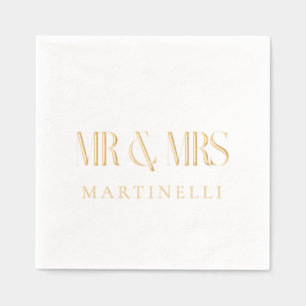 Serviettes Avec Dorure M. et Mme customisée conception moderne