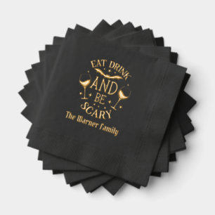Serviettes Avec Dorure Manger Boire Soyez Nom effrayant Halloween