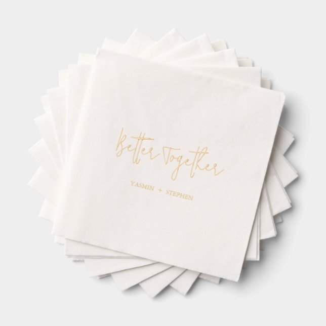 Serviettes Avec Dorure Mariage Chic Moderne (Insitu (empilé))