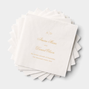 Serviettes Avec Dorure Mariage Classique Élégant
