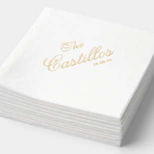 Serviettes Avec Dorure Mariage de cocktail personnalisé
