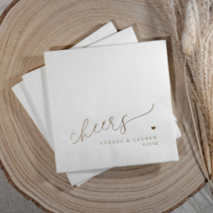 Serviettes Avec Dorure Mariage du coeur moderne