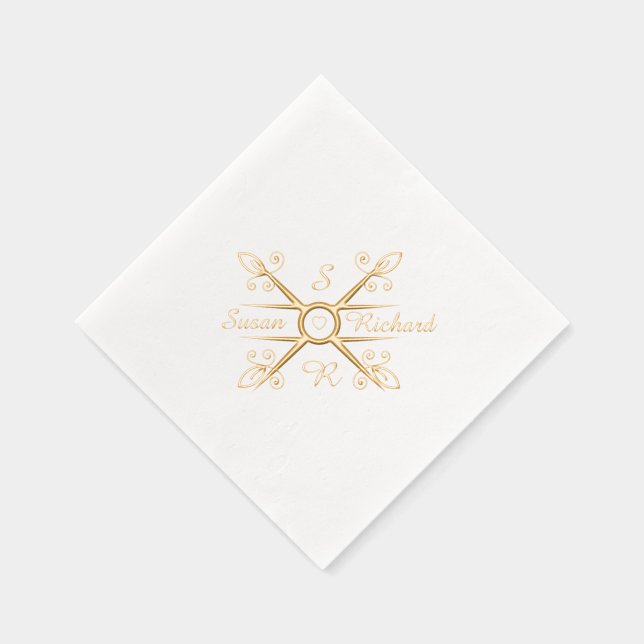 Serviettes Avec Dorure Mariage élégant (Droite)