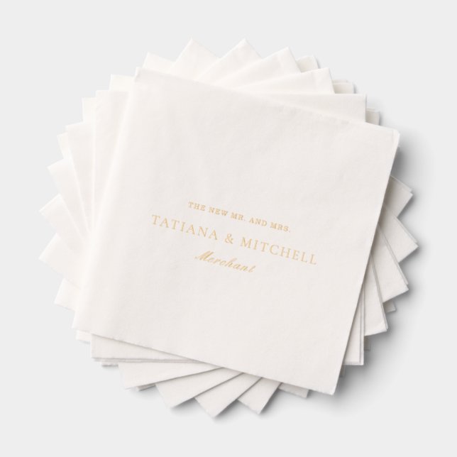 Serviettes Avec Dorure Mariage Élégant Classique (Insitu (empilé))