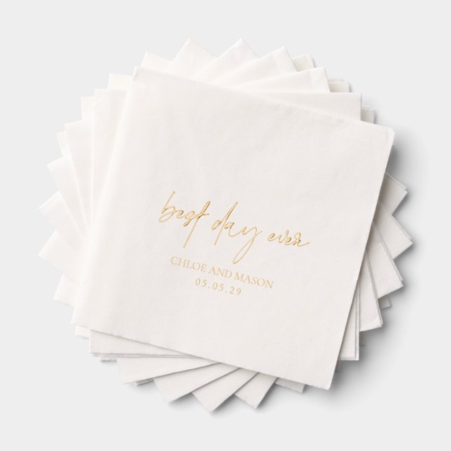 Serviettes Avec Dorure Mariage Élégant Classique (Insitu (empilé))