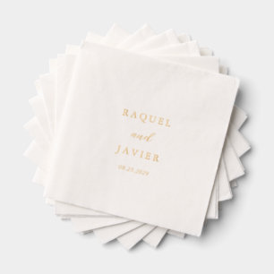 Serviettes Avec Dorure Mariage Élégant Classique