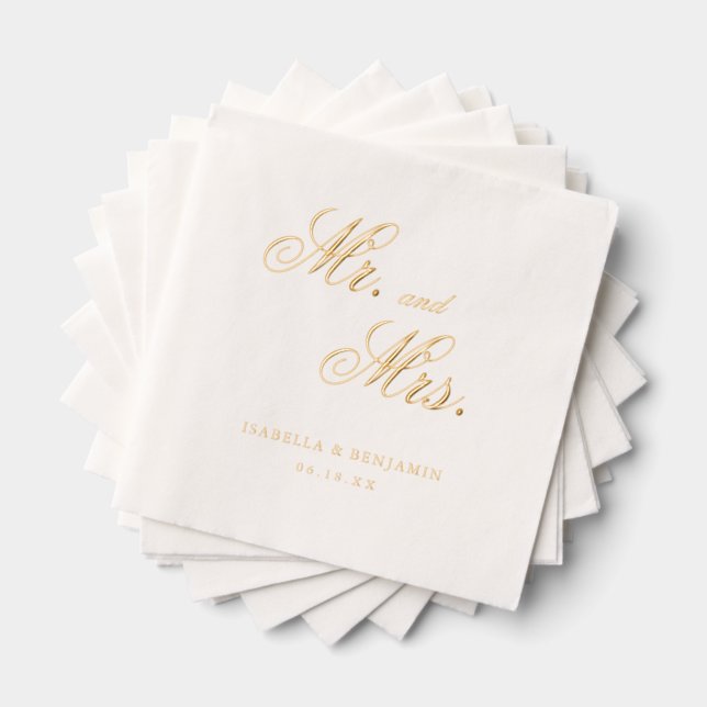 Serviettes Avec Dorure Mariage Élégant Formel Traditionnel (Insitu (empilé))