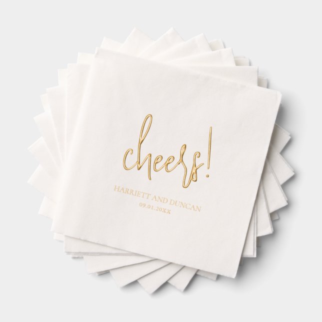 Serviettes Avec Dorure Mariage Élégant Intemporel (Insitu (empilé))
