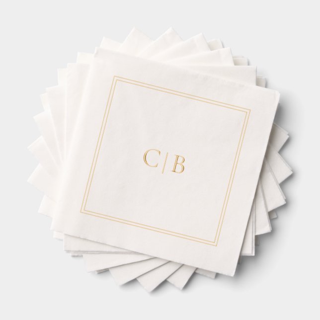 Serviettes Avec Dorure Mariage Élégant Traditionnel (Insitu (empilé))