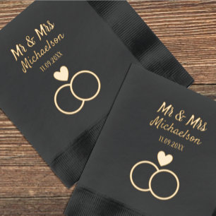 Serviettes Avec Dorure Mariage Entwin Rings