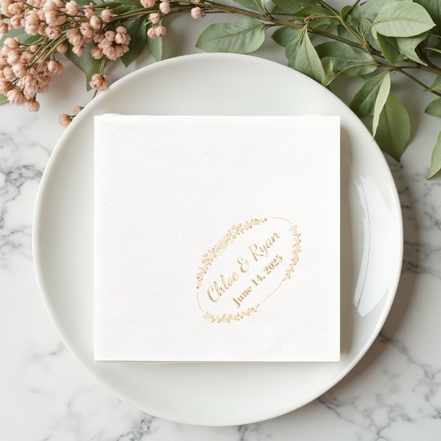Serviettes Avec Dorure Mariage floral rustique (Créateur téléchargé)