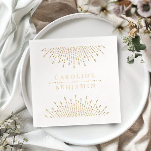 Serviettes Avec Dorure Mariage luxueux glamour paillettes déco vintage