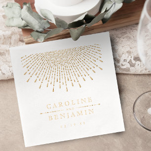 Serviettes Avec Dorure Mariage luxueux glamour paillettes déco vintage