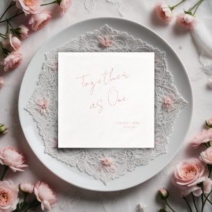 Serviettes Avec Dorure Mariage minimaliste "Ensemble comme un"