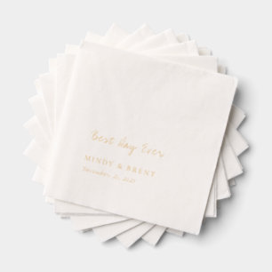 Serviettes Avec Dorure Mariage Moderne Minimaliste