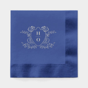 Serviettes Avec Dorure Mariage Monogramme Floral Armoiries Vintage