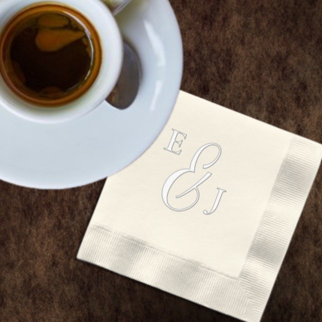 Serviettes Avec Dorure Mariage monogramme minimal (Créateur téléchargé)