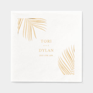 Serviettes Avec Dorure Mariage Palm Leaf