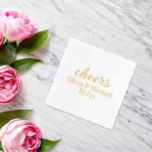 Serviettes Avec Dorure Mariage personnalisé de la mariée et du marié Réce