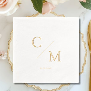 Serviettes Avec Dorure Mariage simple et élégant