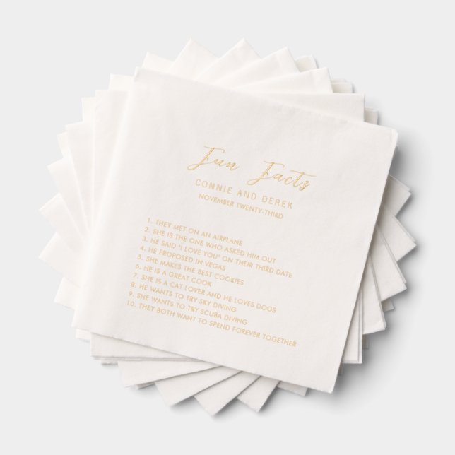 Serviettes Avec Dorure Mariage Simple Moderne (Insitu (empilé))