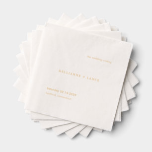 Serviettes Avec Dorure Mariage Simple Vert Sauge Moderne