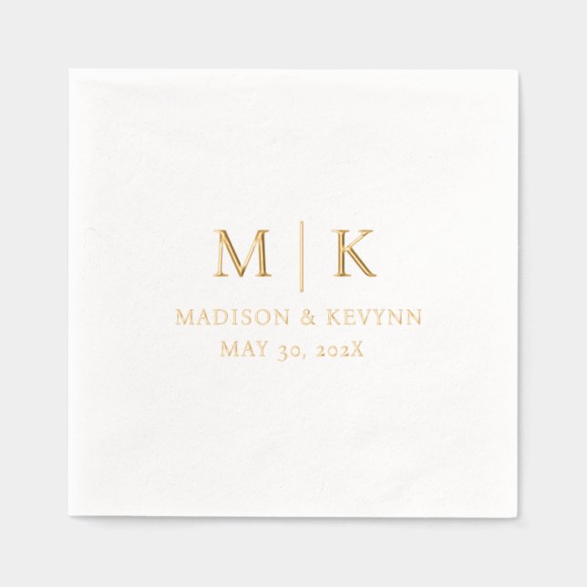 Serviettes Avec Dorure Minimal et chic | MARIAGE (Recto)