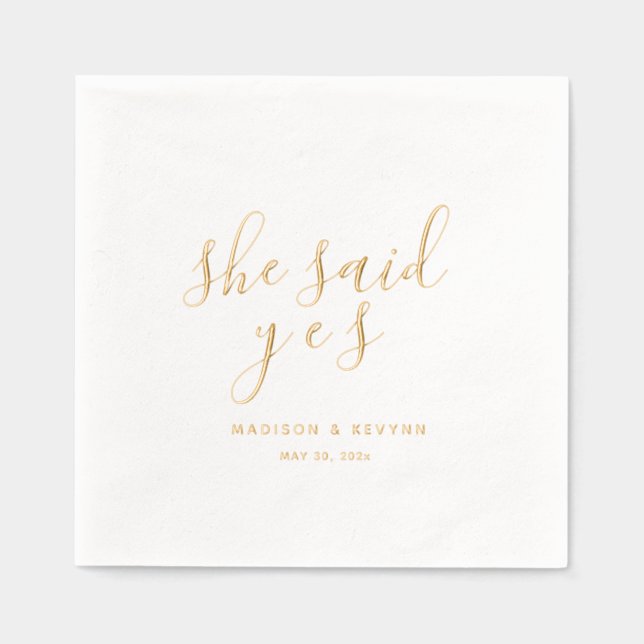 Serviettes Avec Dorure Minimal et chic | MARIAGE (Recto)