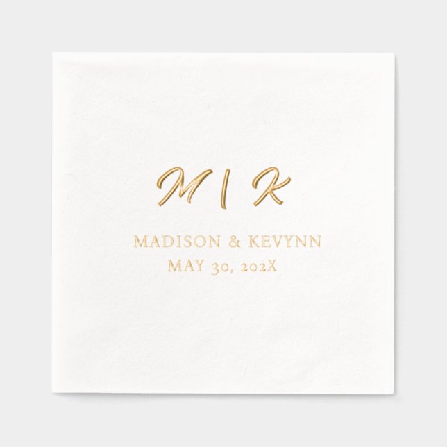 Serviettes Avec Dorure Minimal et chic | MARIAGE (Recto)
