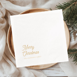 Serviettes Avec Dorure Minimal Gold Foil “Merry Christmas”