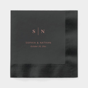 Serviettes Avec Dorure Minimaliste et Chic Rose Gold sur Noir