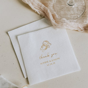 Serviettes Avec Dorure Minimaliste Fer à Cheval Or Mariage Occidental