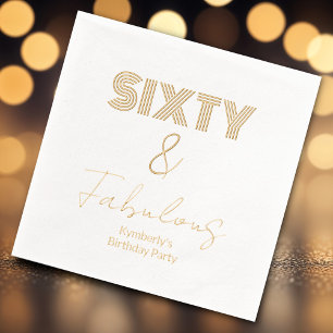 Serviettes Avec Dorure Moderne 60 et Fabuleux 60e fête d'anniversaire