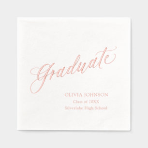 Serviettes Avec Dorure Moderne Élégant Script Diplômé Simple Graduation