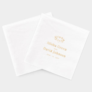 Serviettes Avec Dorure Monogramme Couples Nom Mariage personnalisé
