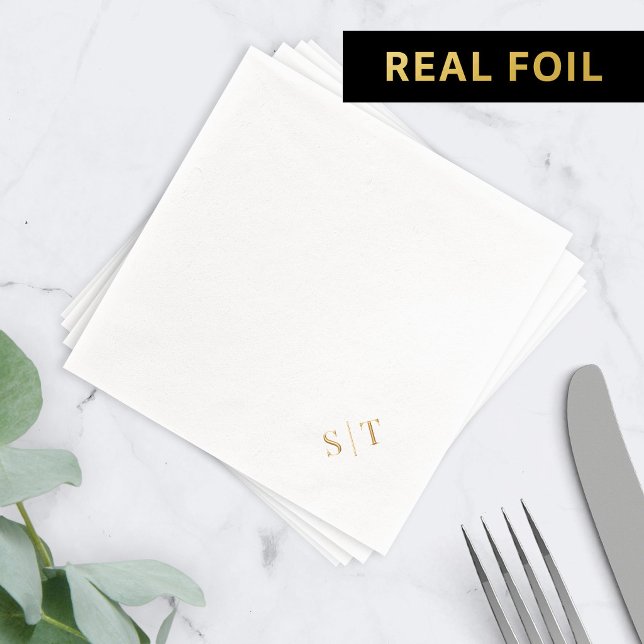 Serviettes Avec Dorure Monogramme de mariage élégant et stylé dans le coi (Créateur téléchargé)