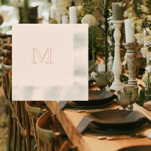 Serviettes Avec Dorure Monogramme or Rose simple - Repas à l'épi