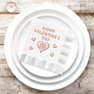 Serviettes Avec Dorure Motif Coeurs Heureuses Saintes-Valentin