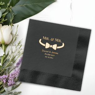 Serviettes Avec Dorure Mr & Mr Custom Wedding Bowtie