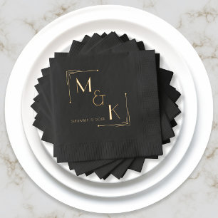 Serviettes Avec Dorure Naples Mariages Foil Art déco 1920