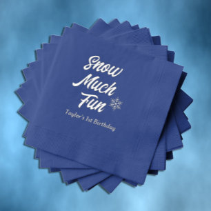 Serviettes Avec Dorure Neige beaucoup amusant pour être un 1er anniversai