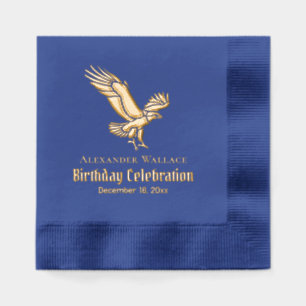 Serviettes Avec Dorure Nom de fête d'anniversaire de pygargue à tête blan