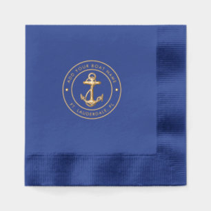 Serviettes Avec Dorure Nom du bateau d'Ancres nautiques personnalisé
