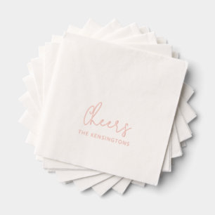 Serviettes Avec Dorure Nom personnalisé Mariage de script moderne